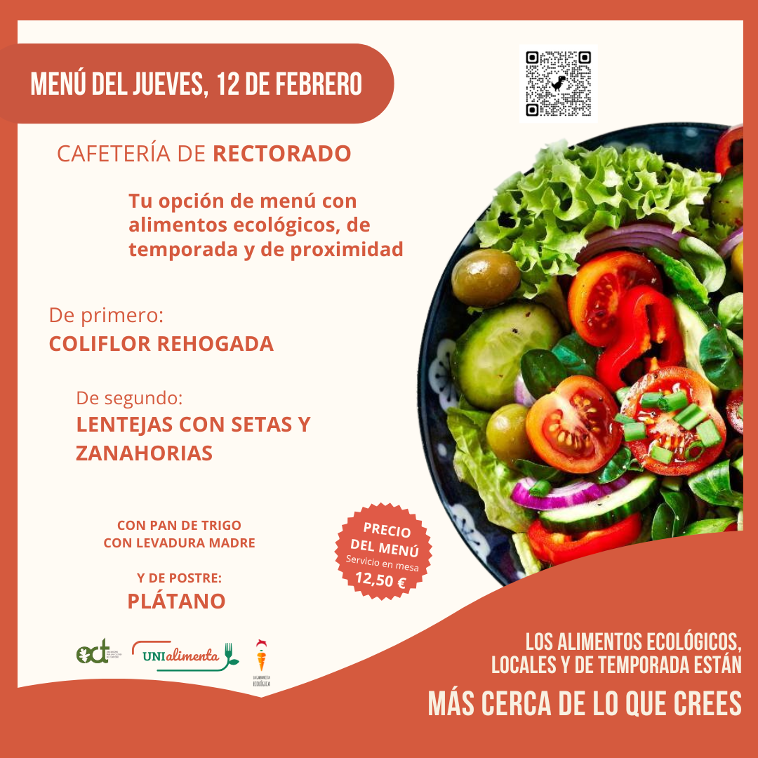 caretel del menú semanal