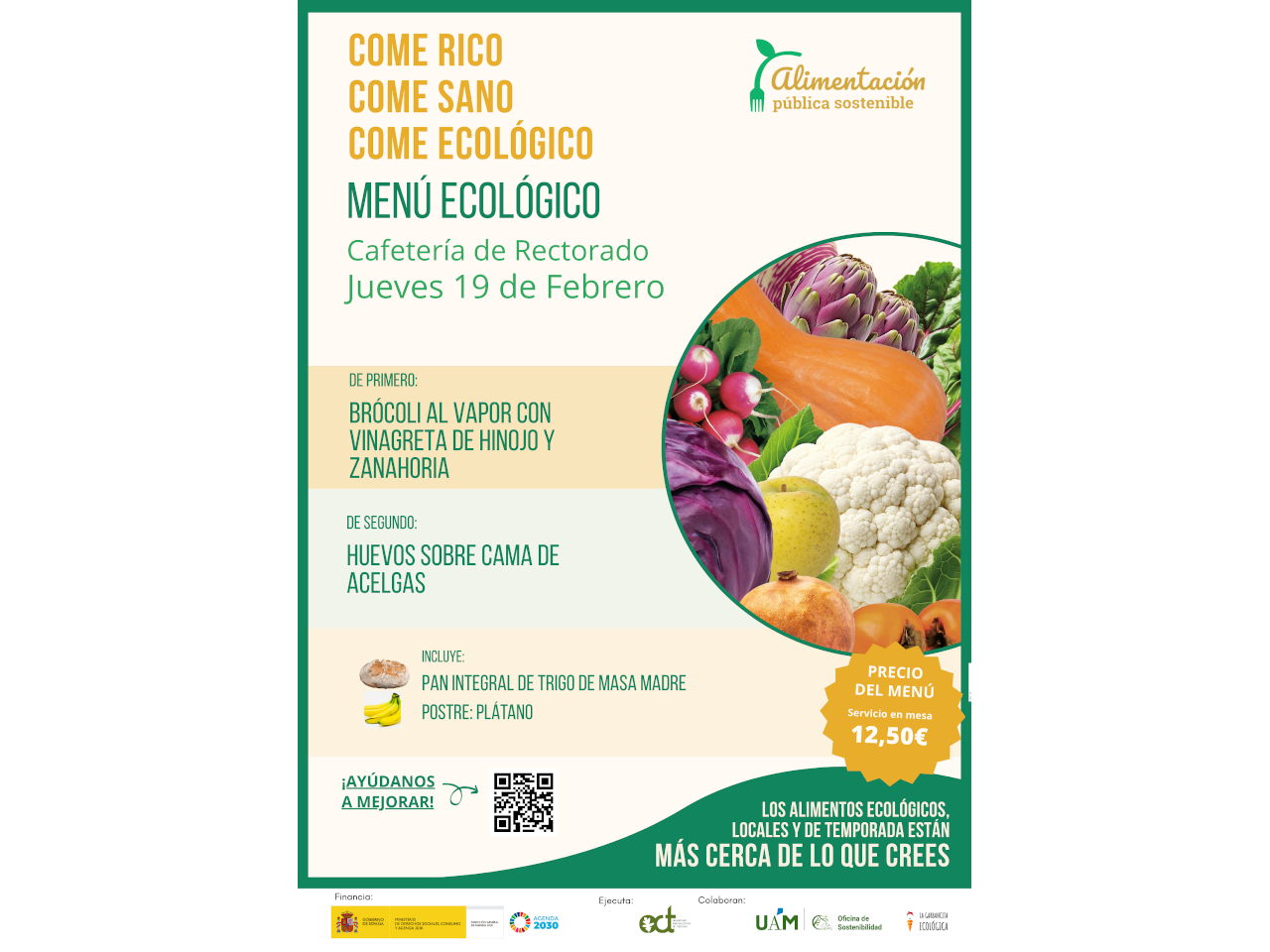 caretel del menú semanal