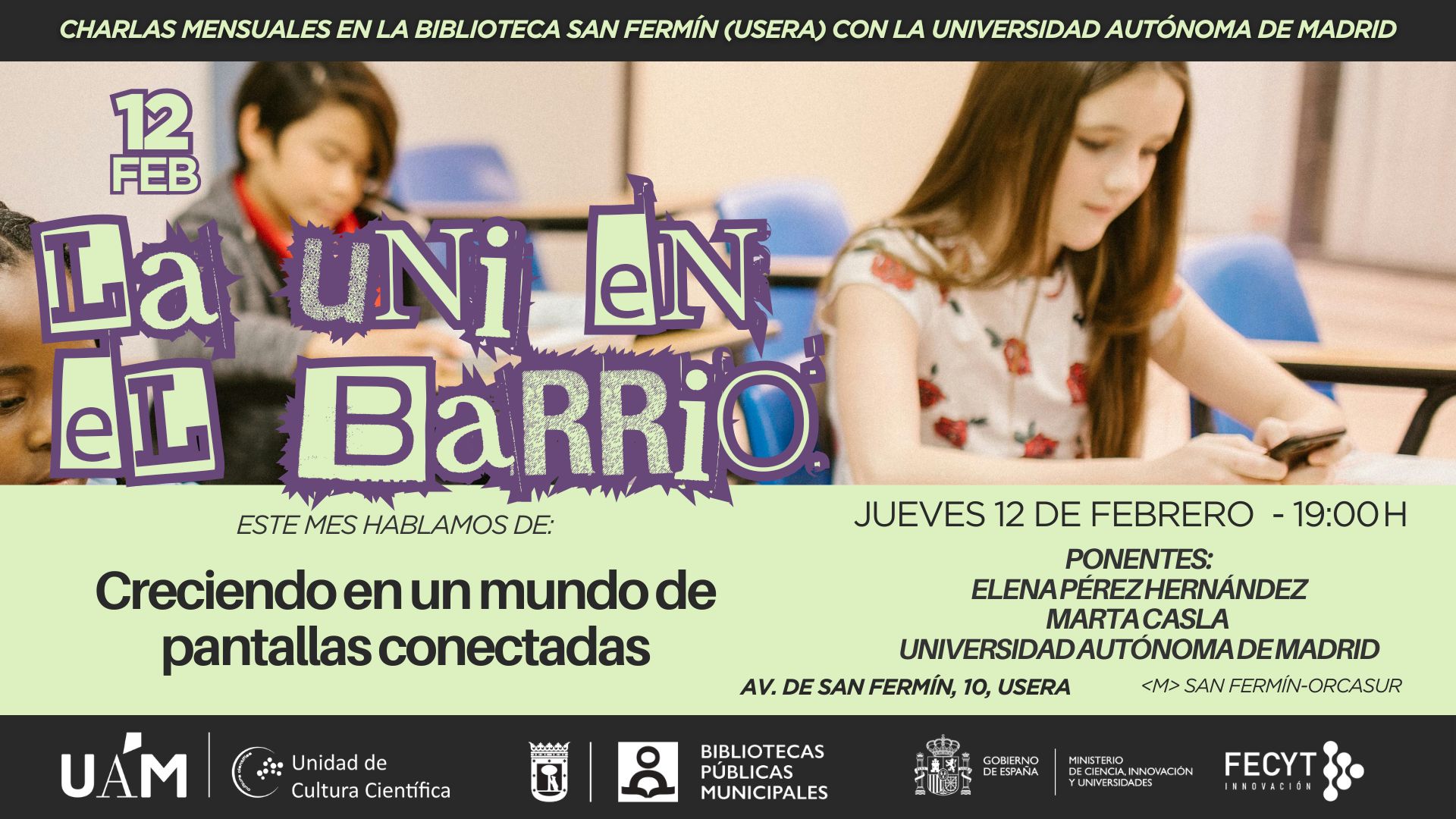 Cartel promocional de la actividad de febrero