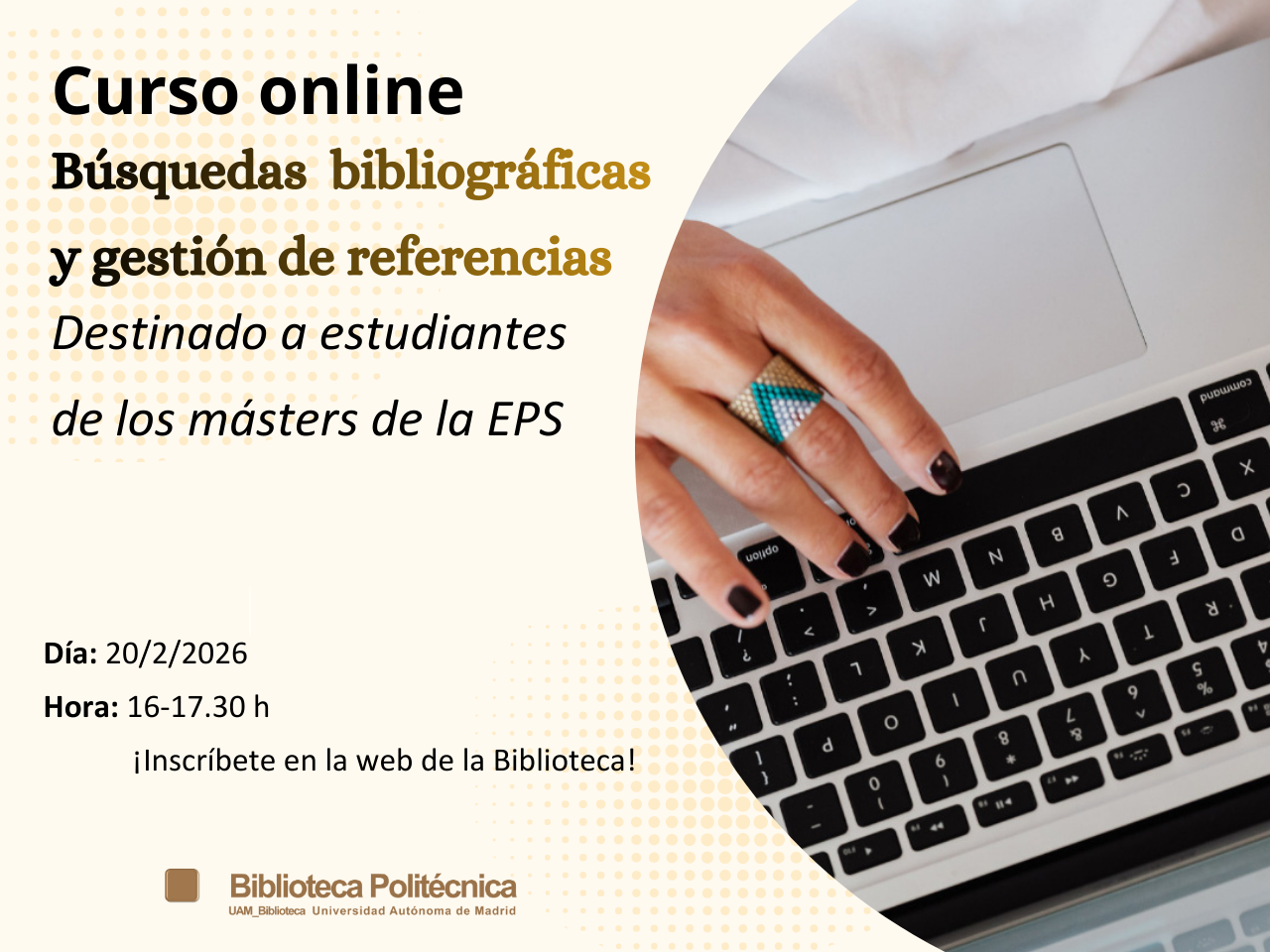 Cartel del curso de formación.