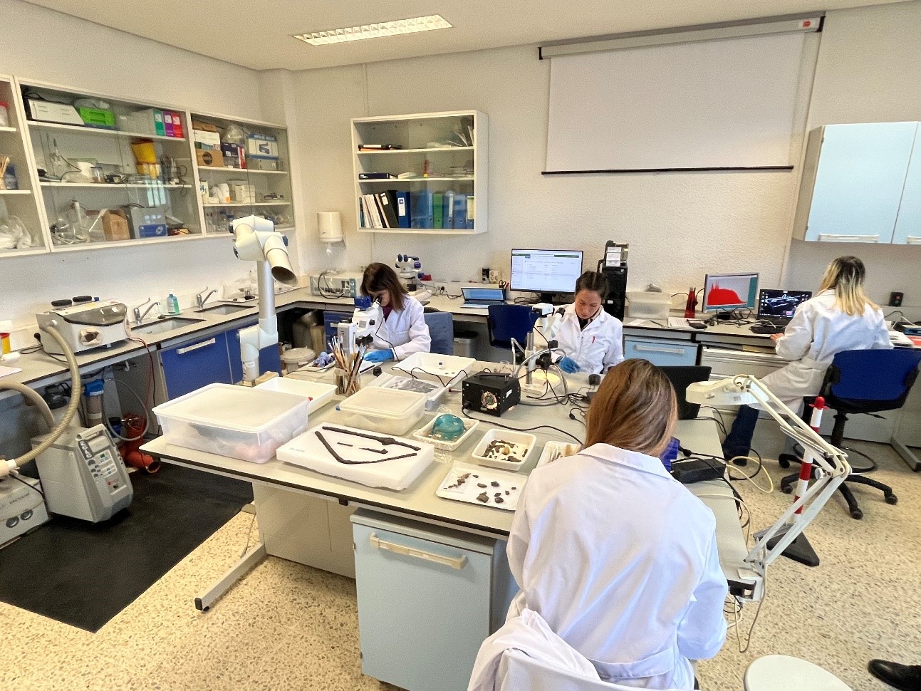 Imagen del laboratorio del Servicio de Conservación, Restauración y Estudios Científicos del Patrimonio Arqueológico (SECYR) de la UAM. / SECYR