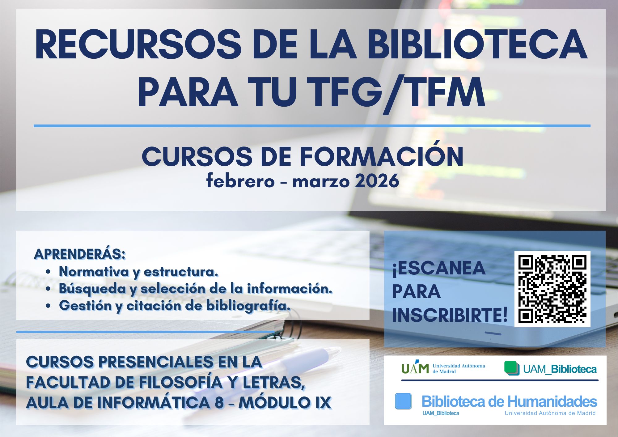 Cartel que anuncia el curso de formación 