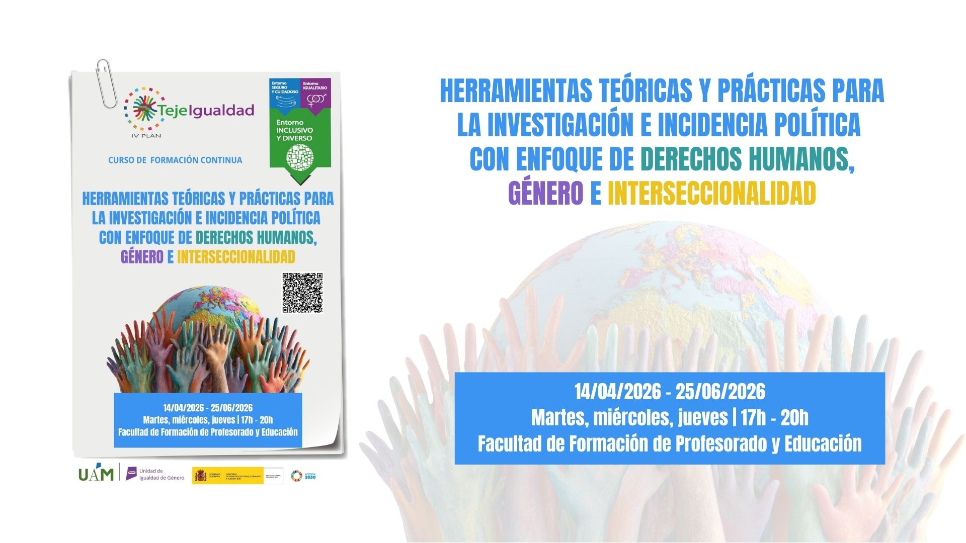 Curso Herramientas teóricas y prácticas para la investigación e incidencia política con enfoque de Derechos Humanos, Género e Interseccionalidad