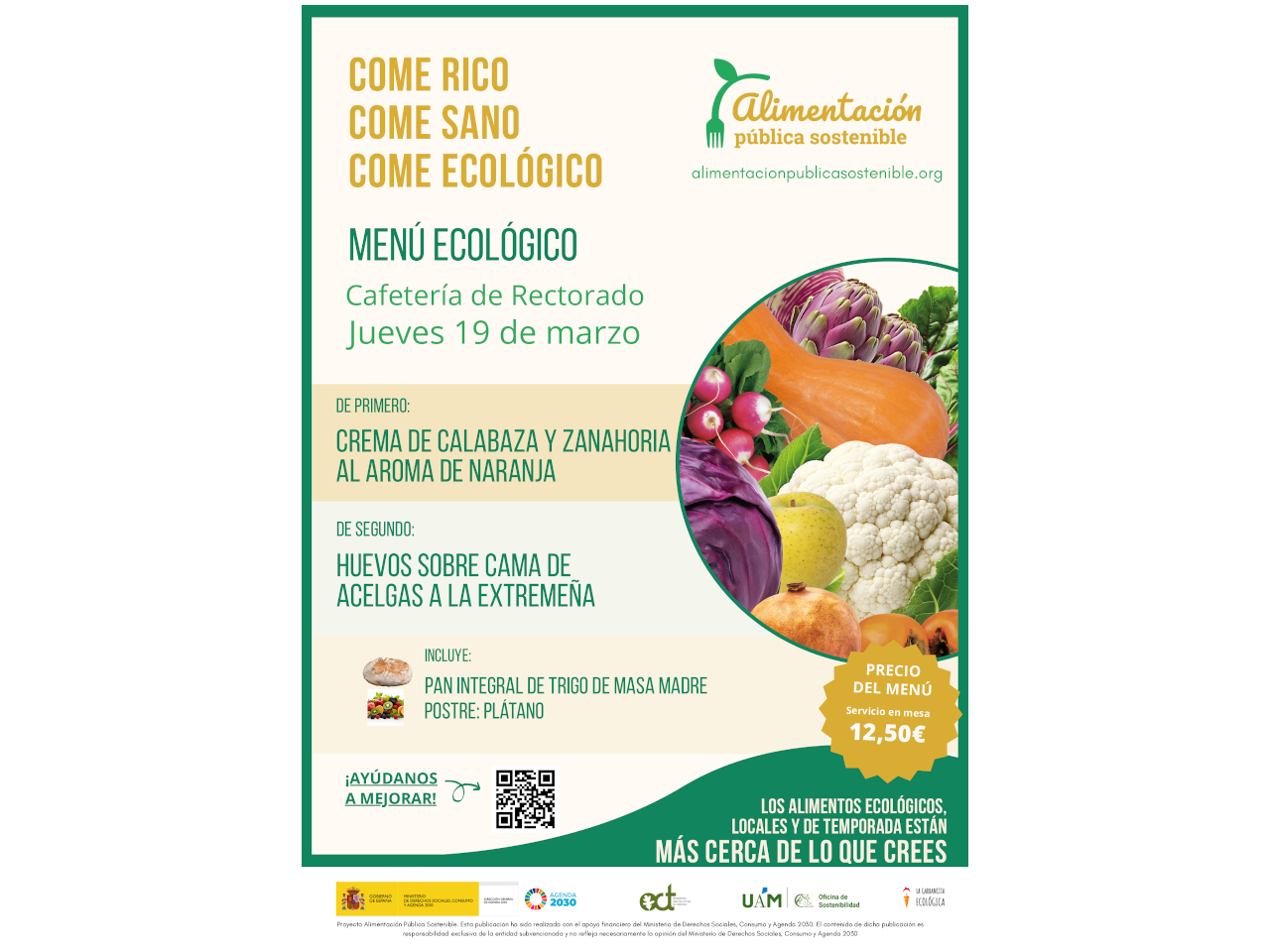 cartel del menú semanal