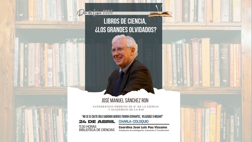 Sánchez Ron en la Biblioteca de Ciencias