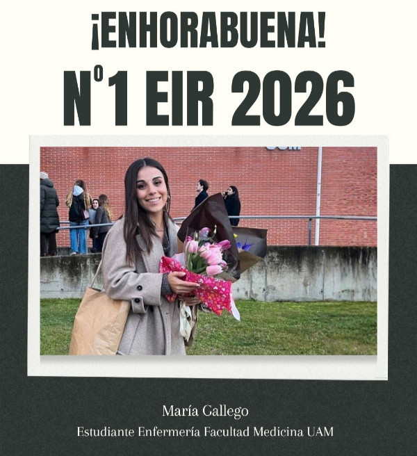 María Gallego, estudiante de Enfermería, nº 1 en EIR 2026