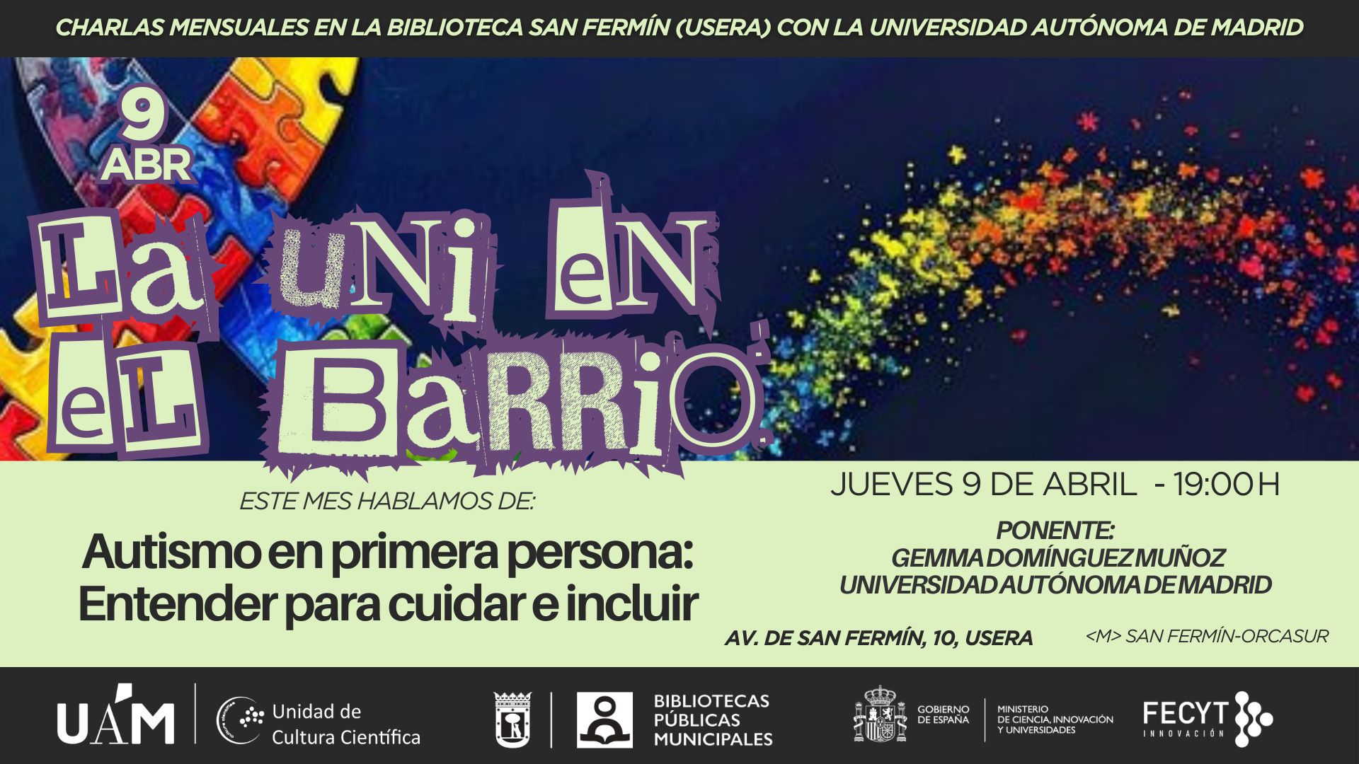 Cartel promocional de la Uni en el barrio