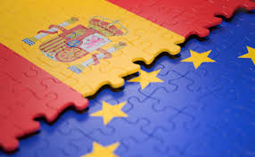 Foto de un puzzle con las banderas de españa y UE