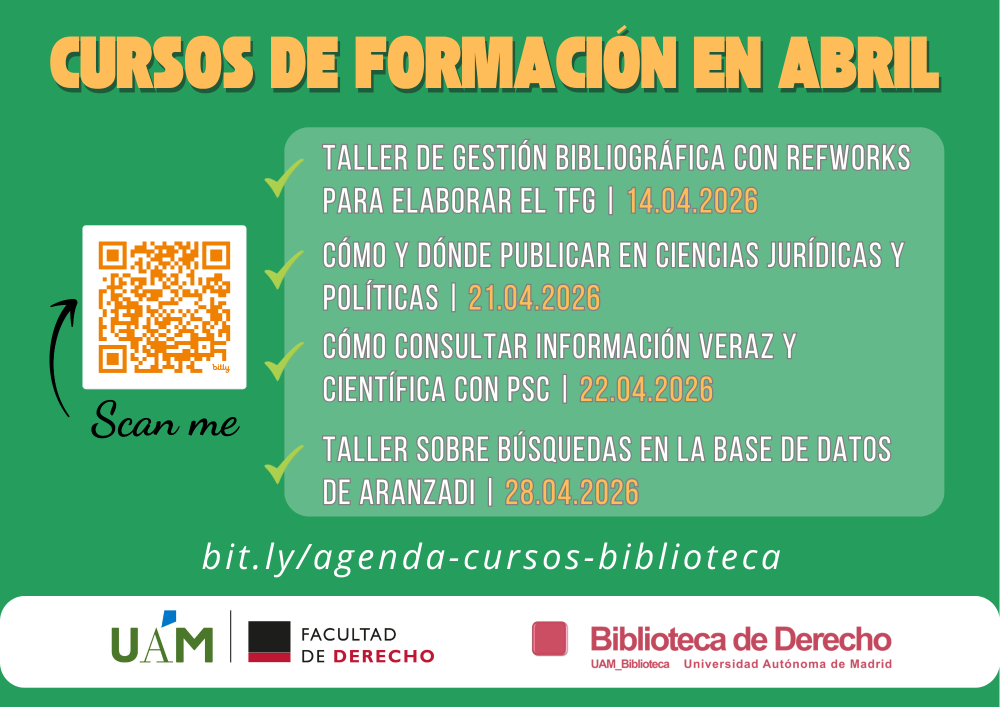 Cursos de formación que impartimos en abril