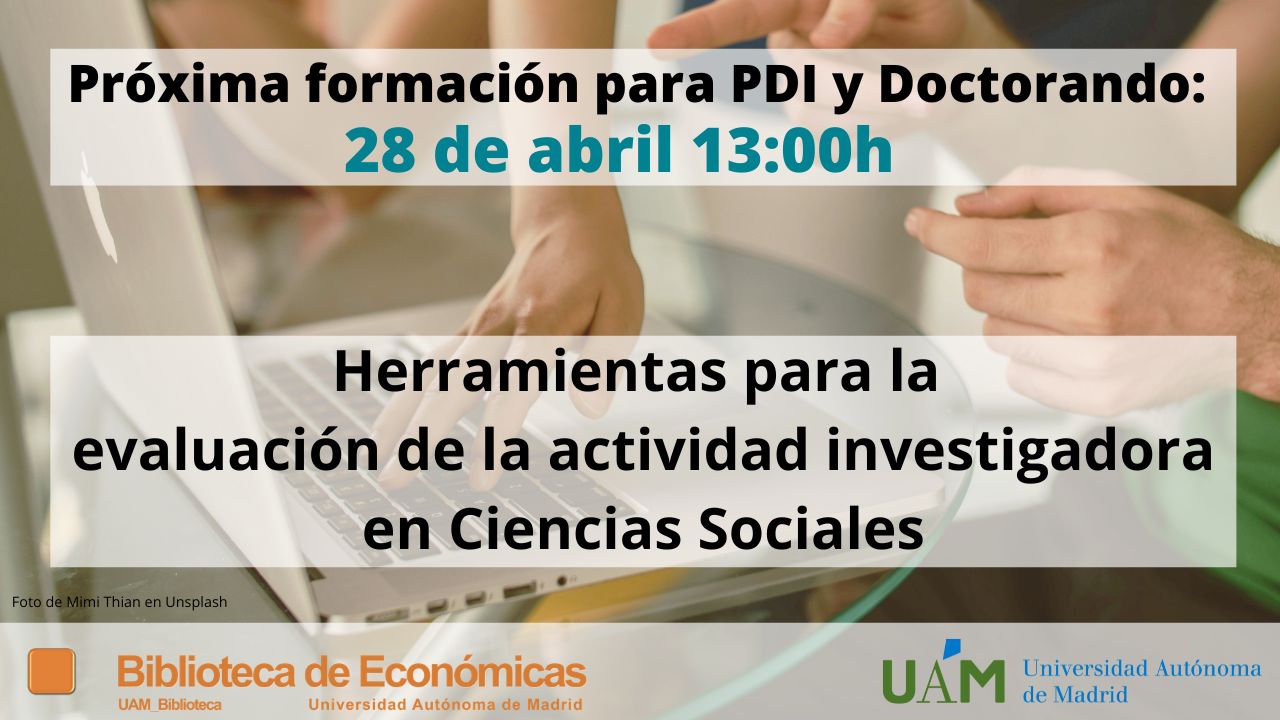 Cartel anunciando la sesión de formación de Business Source Ultimate abril 2026