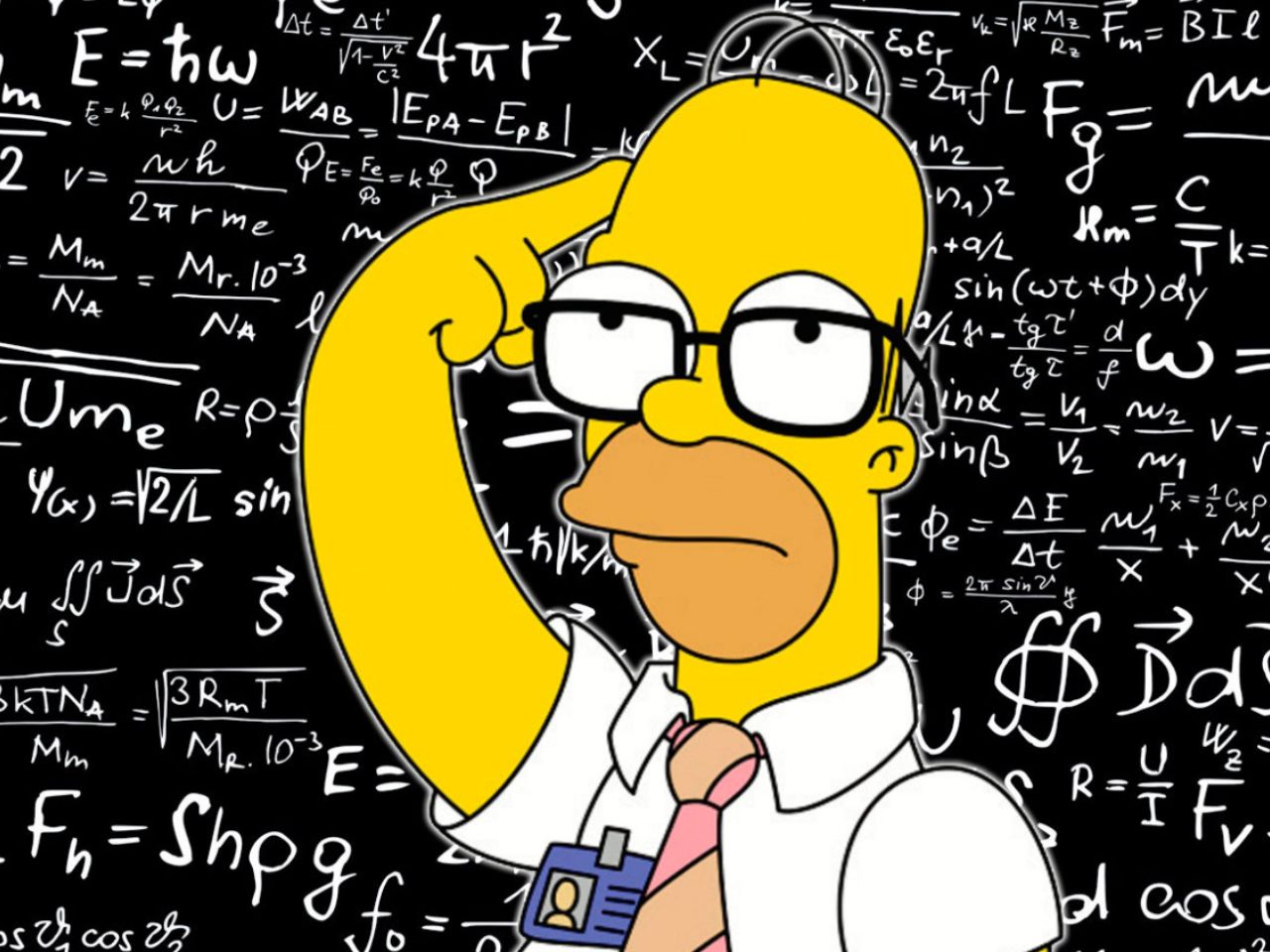 Homer Simpson haciendo ecuaciones