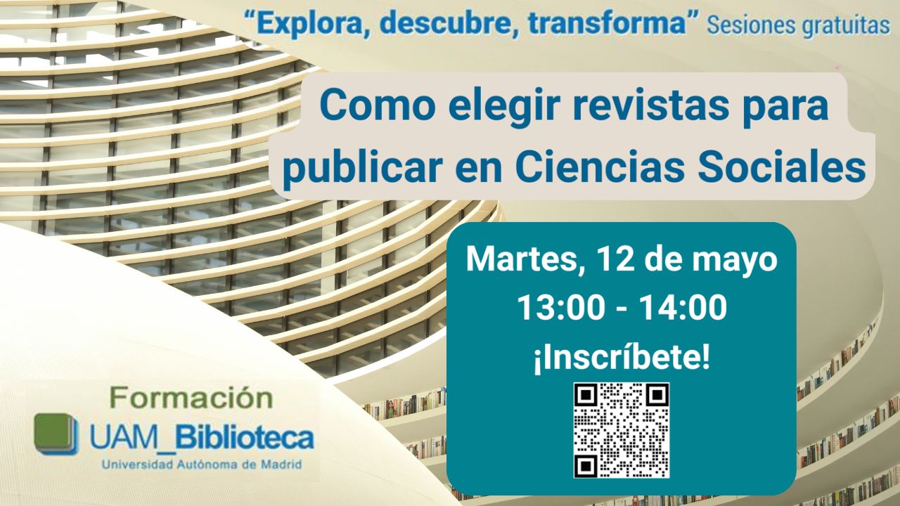 Cartel anunciando la sesión de formación de Cómo elegir revistas para publicar en Ciencias Sociales 2026