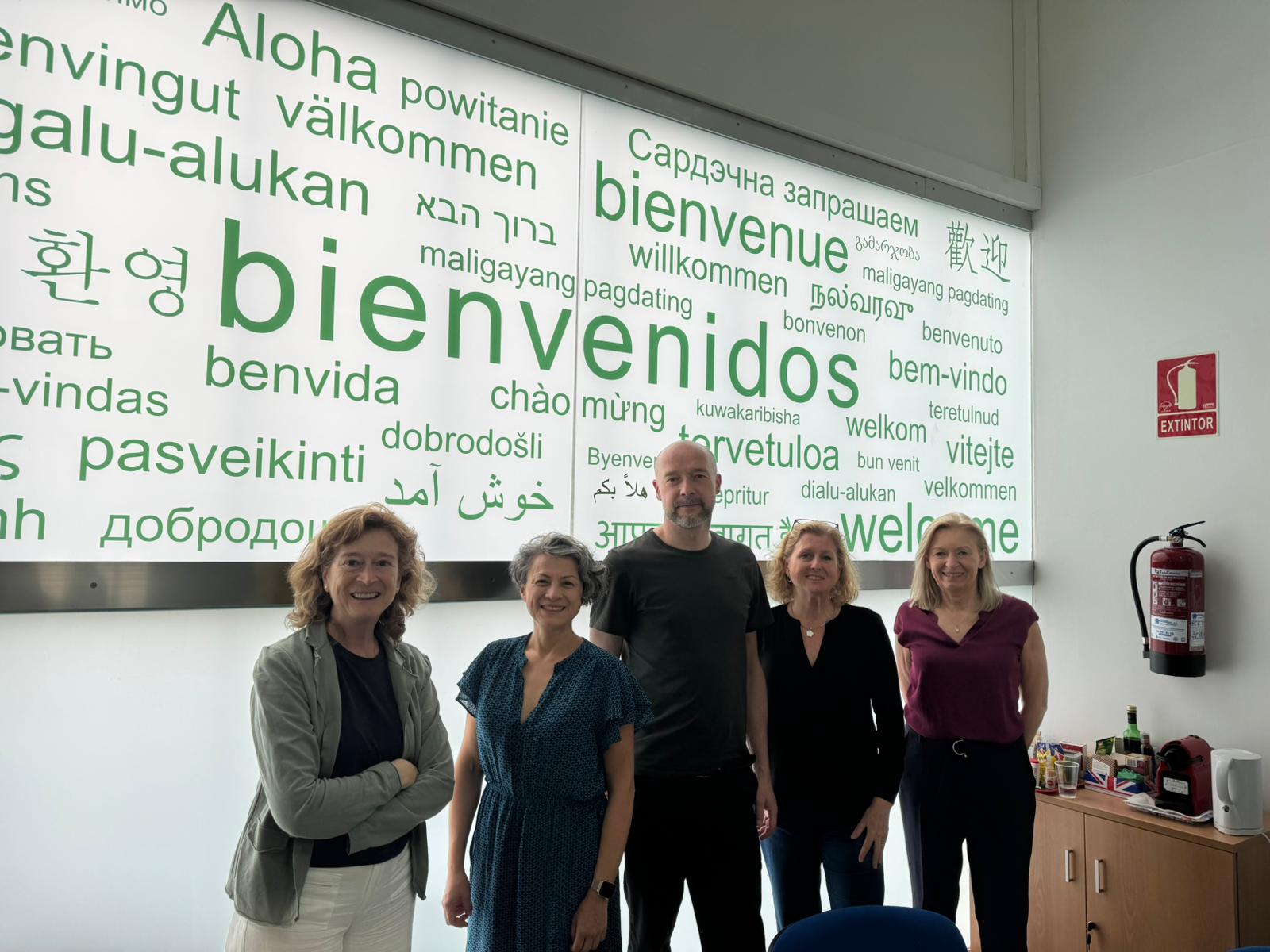 Delegación de la Universidad de Freie con Mónica Pellisé y Anjouli Janzon