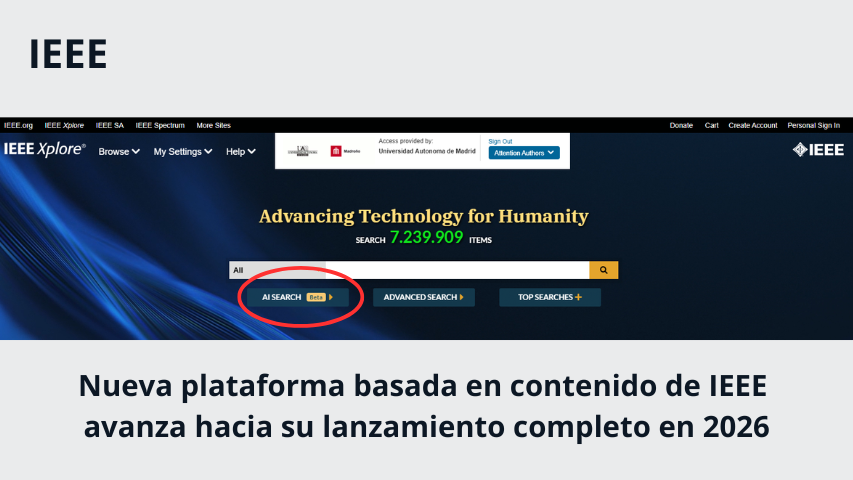 Pantallazo de la web principal de IEEE.