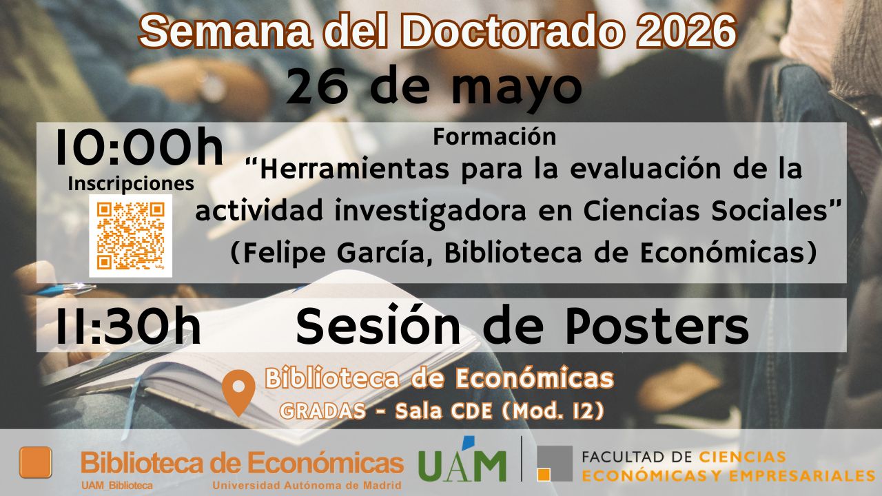 Cartel anunciando la sesión de formación de Cómo elegir revistas para publicar en Ciencias Sociales 2026