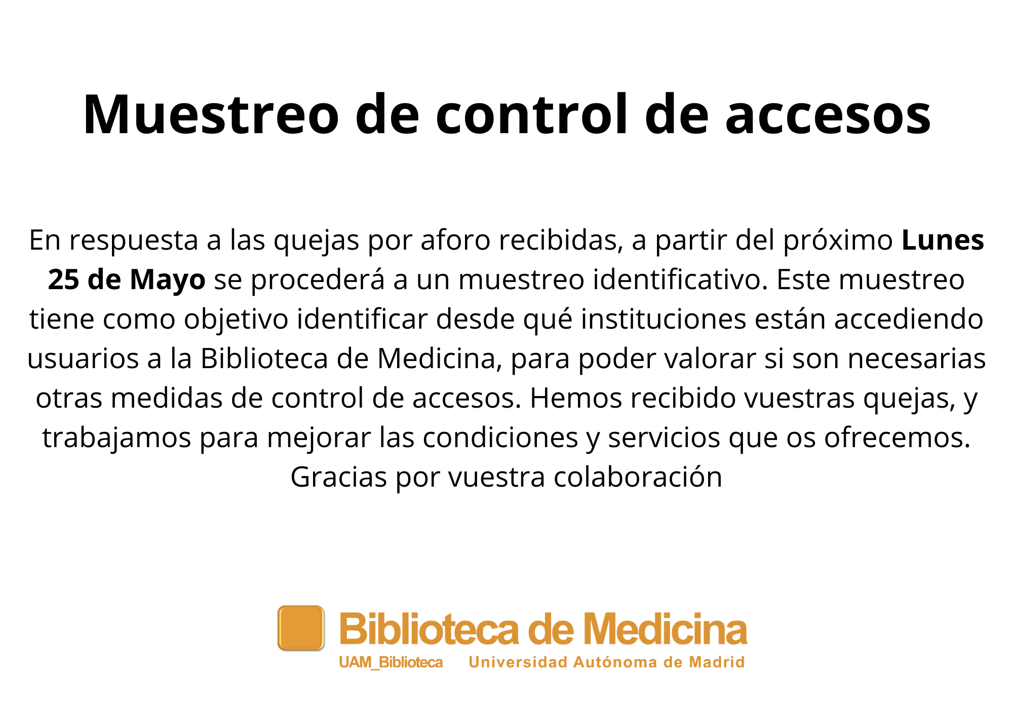 Muestreo aleatorio para control de aforo