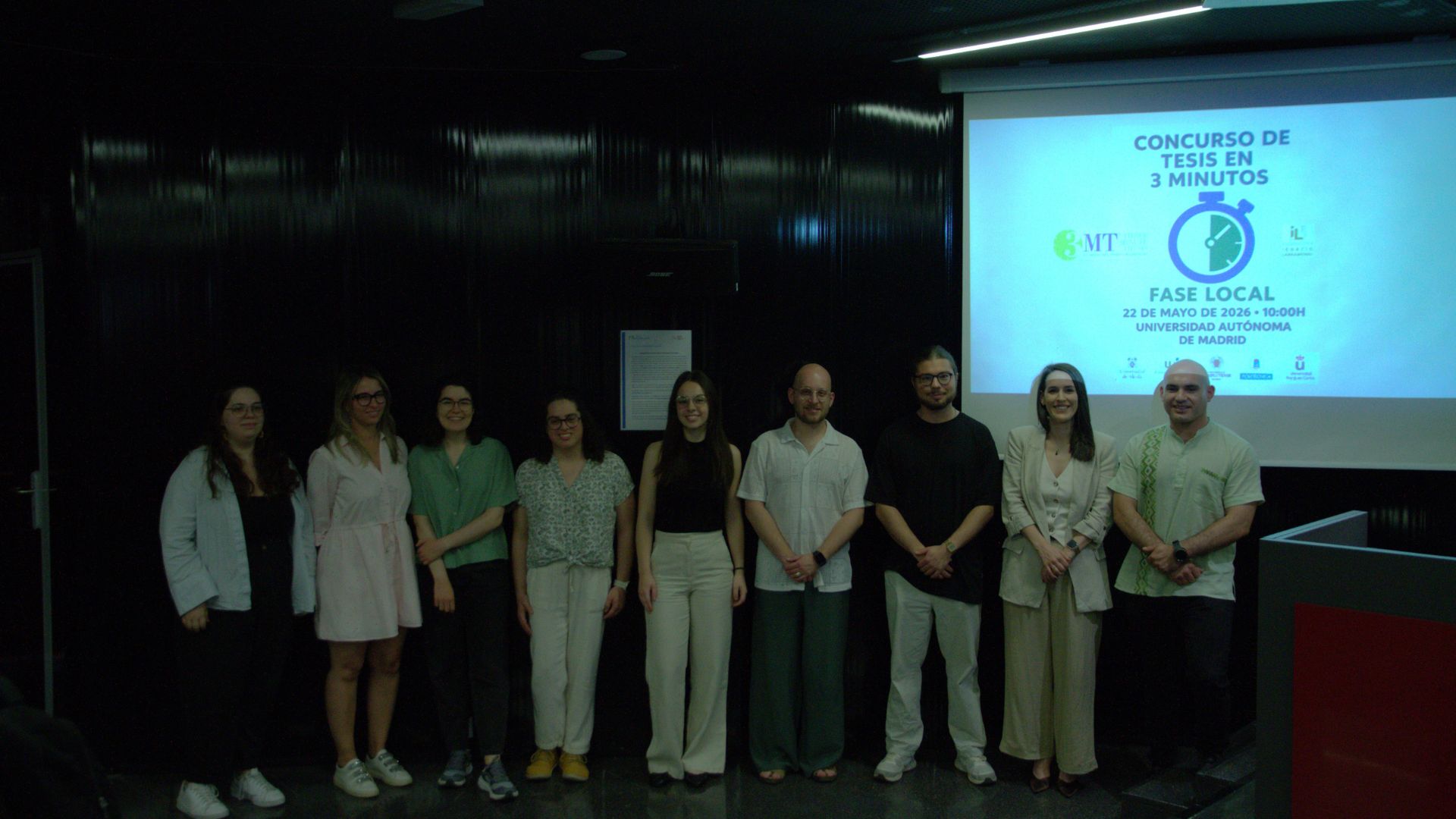 Personas seleccionadas en la fase previa del Concurso Tesis en 3 Minutos de la Universidad Autónoma de Madrid