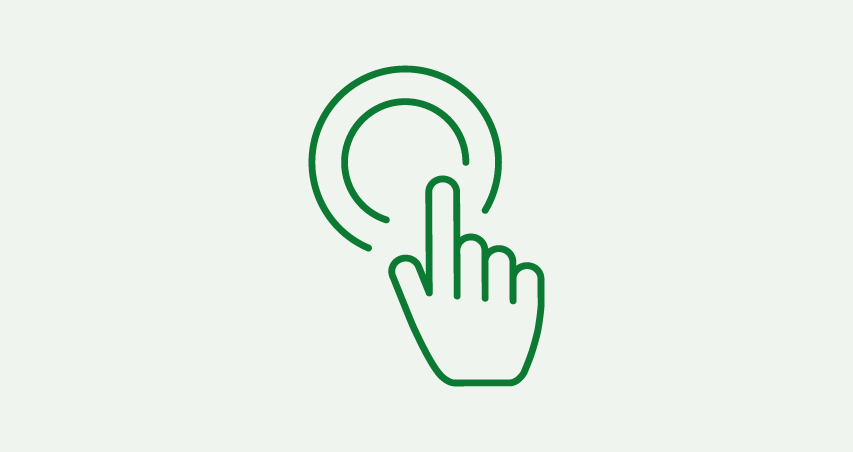 icono de un círculo con una mano