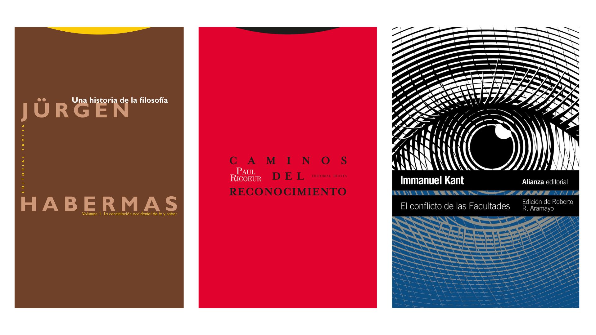 Una historia de la filosofia, Jürgen Habermas; Caminos del reconocimiento, Paul Ricoeur; El conflicto de las Facultades, Immanuel Kant