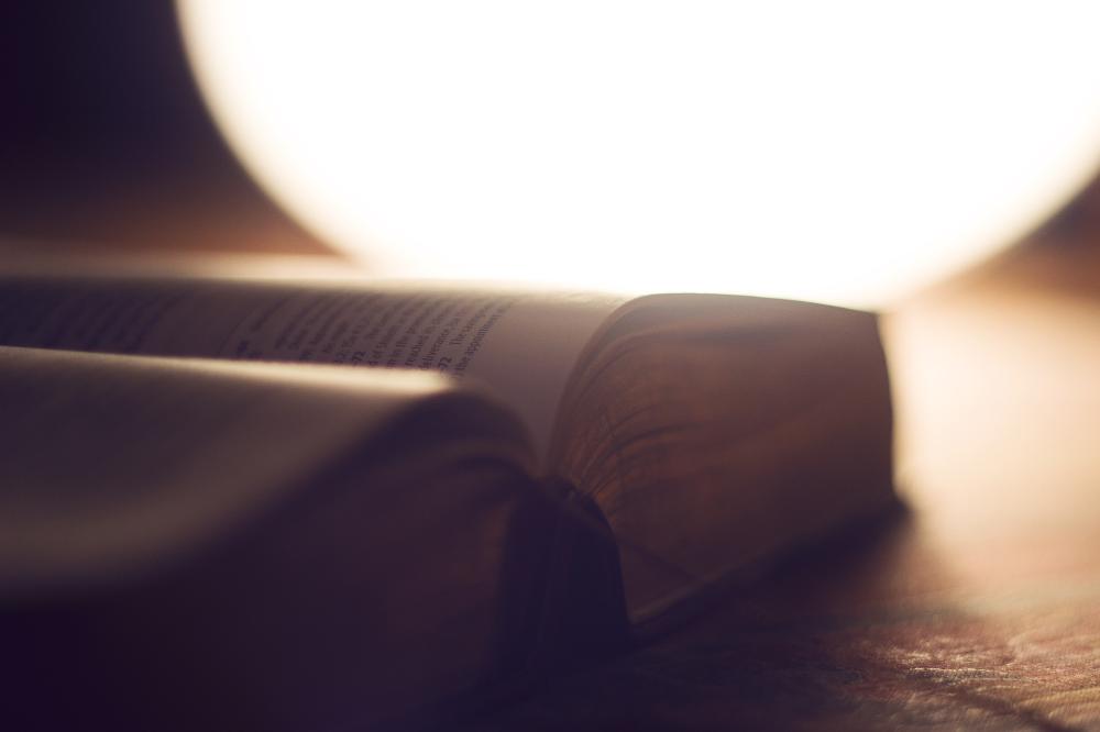 libro abierto con luz de fondo
