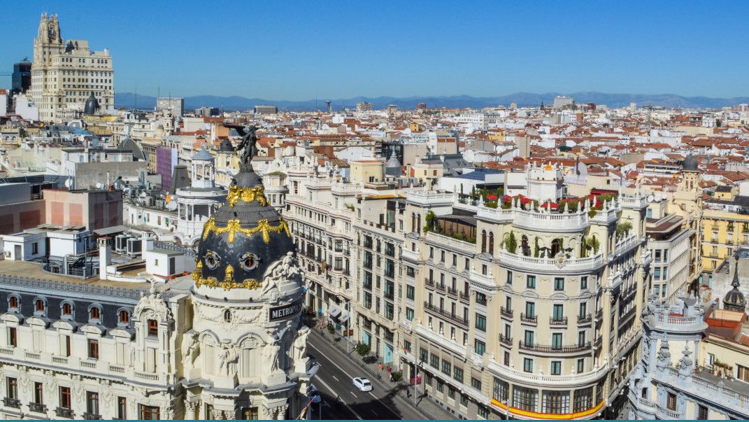 imagen aerea de ciudad Madrid