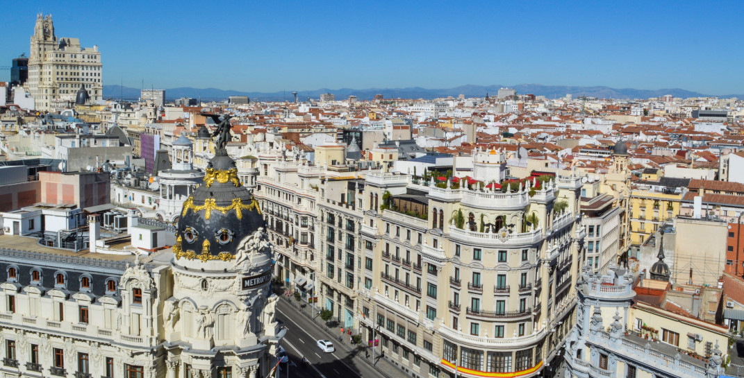 imagen aerea de ciudad Madrid