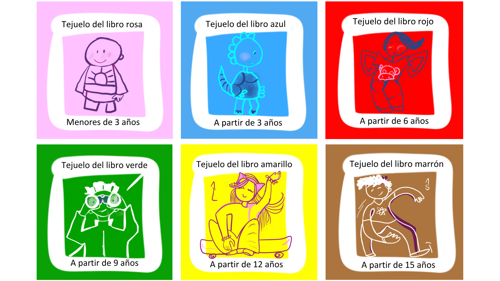 Tejuelos de biblioteca infantil y juvenil