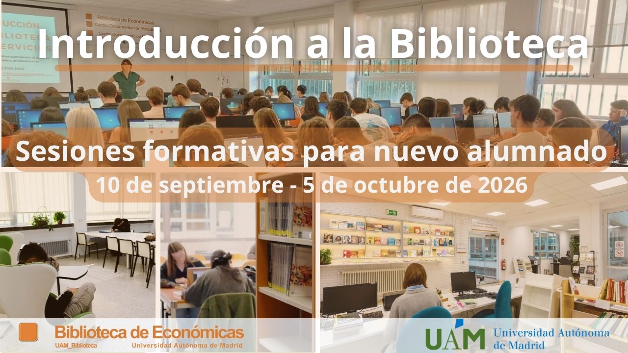 Cartel anunciando Sesiones formativas introducción Biblioteca de Económicas UAM 2026