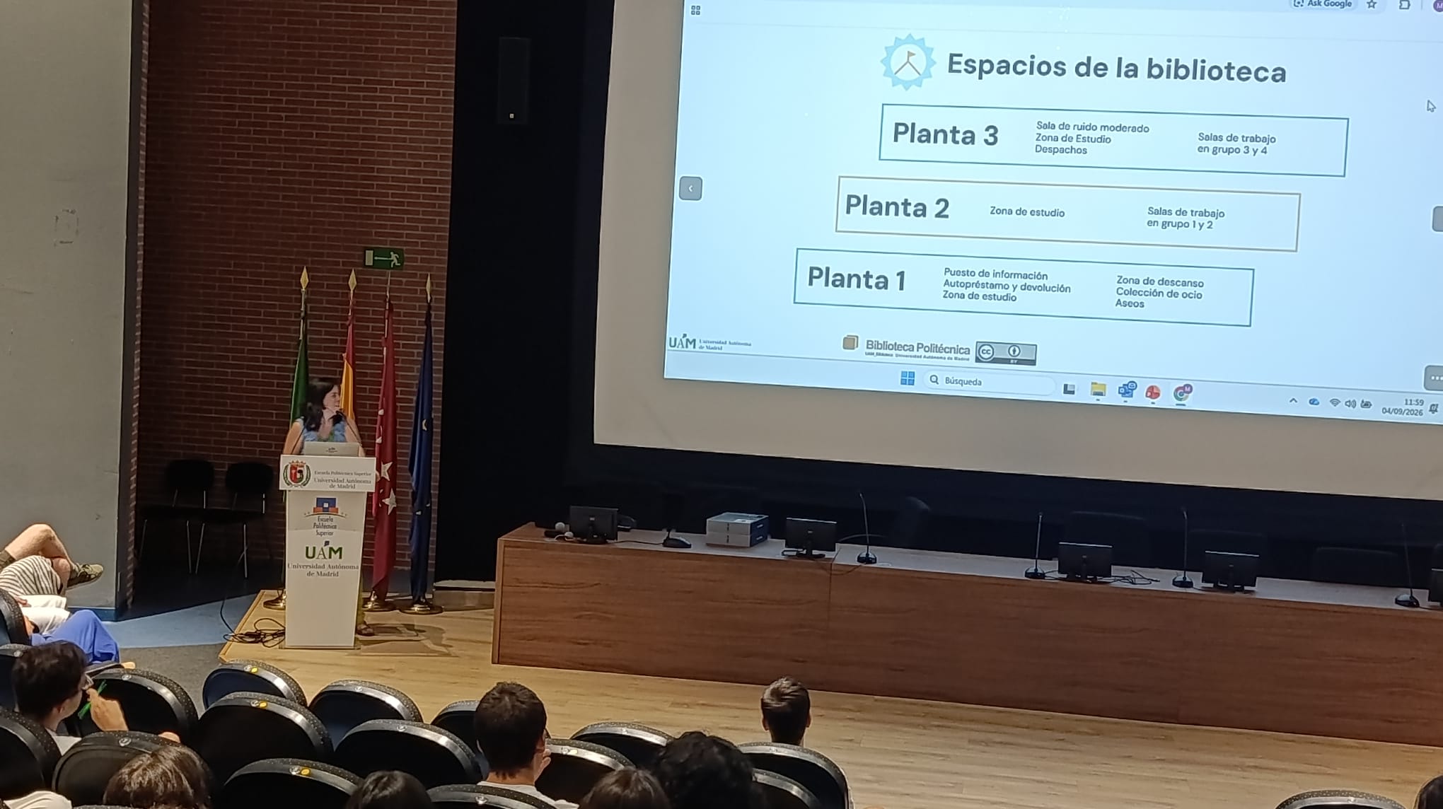 La responsable de la Biblioteca Politécnica en la presención del curso 2026/27.