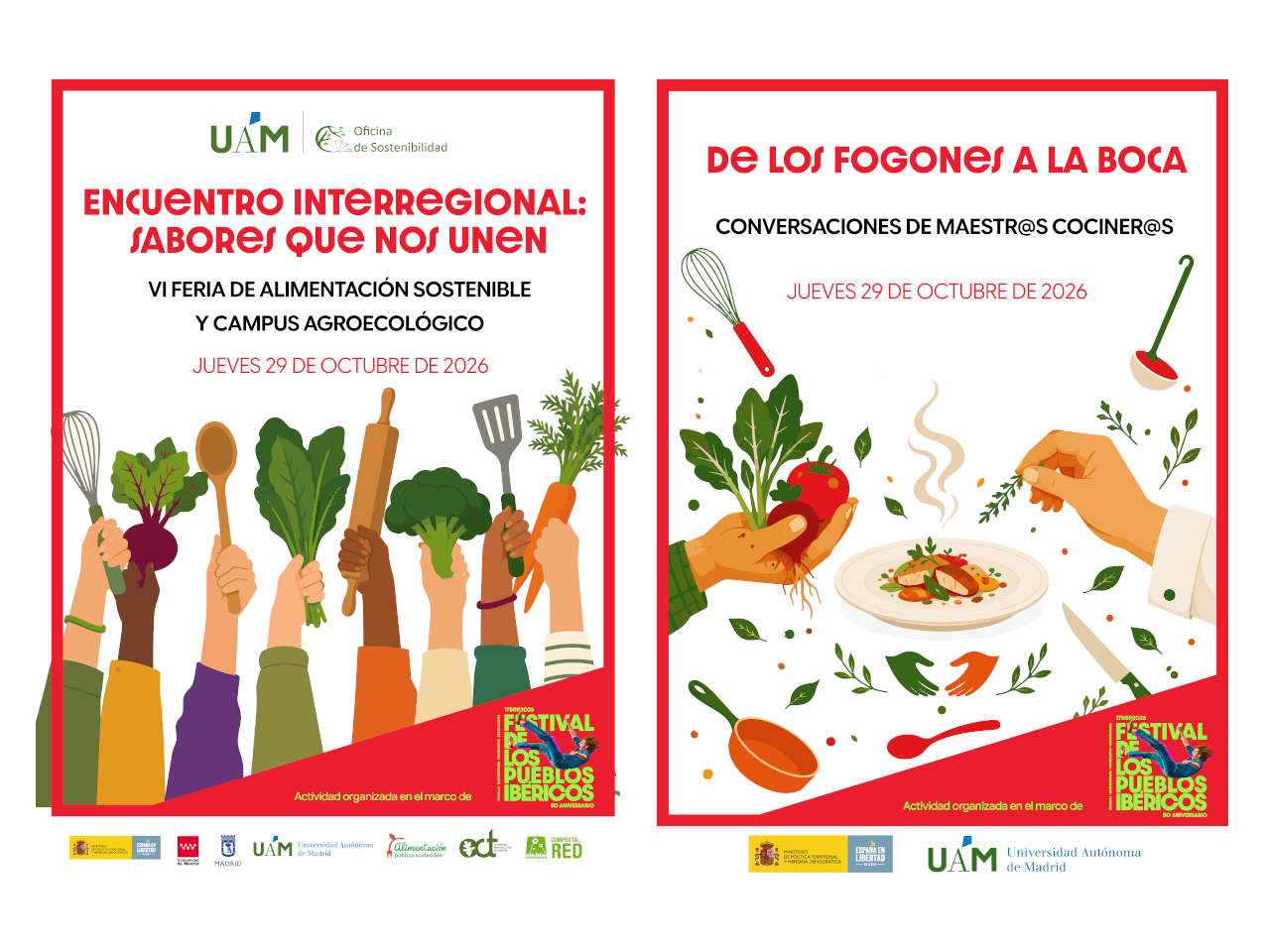 dos carteles de los eventos