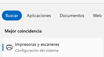 pantalla de buscar de windows