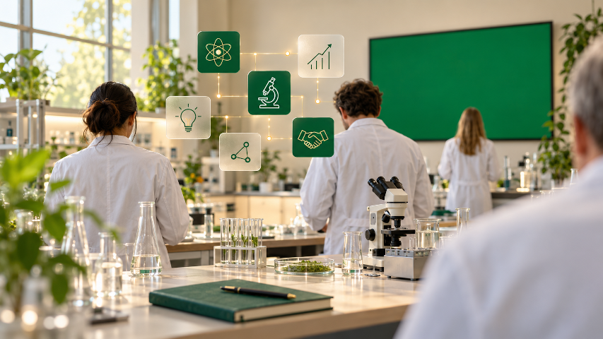 personas en laboratorio