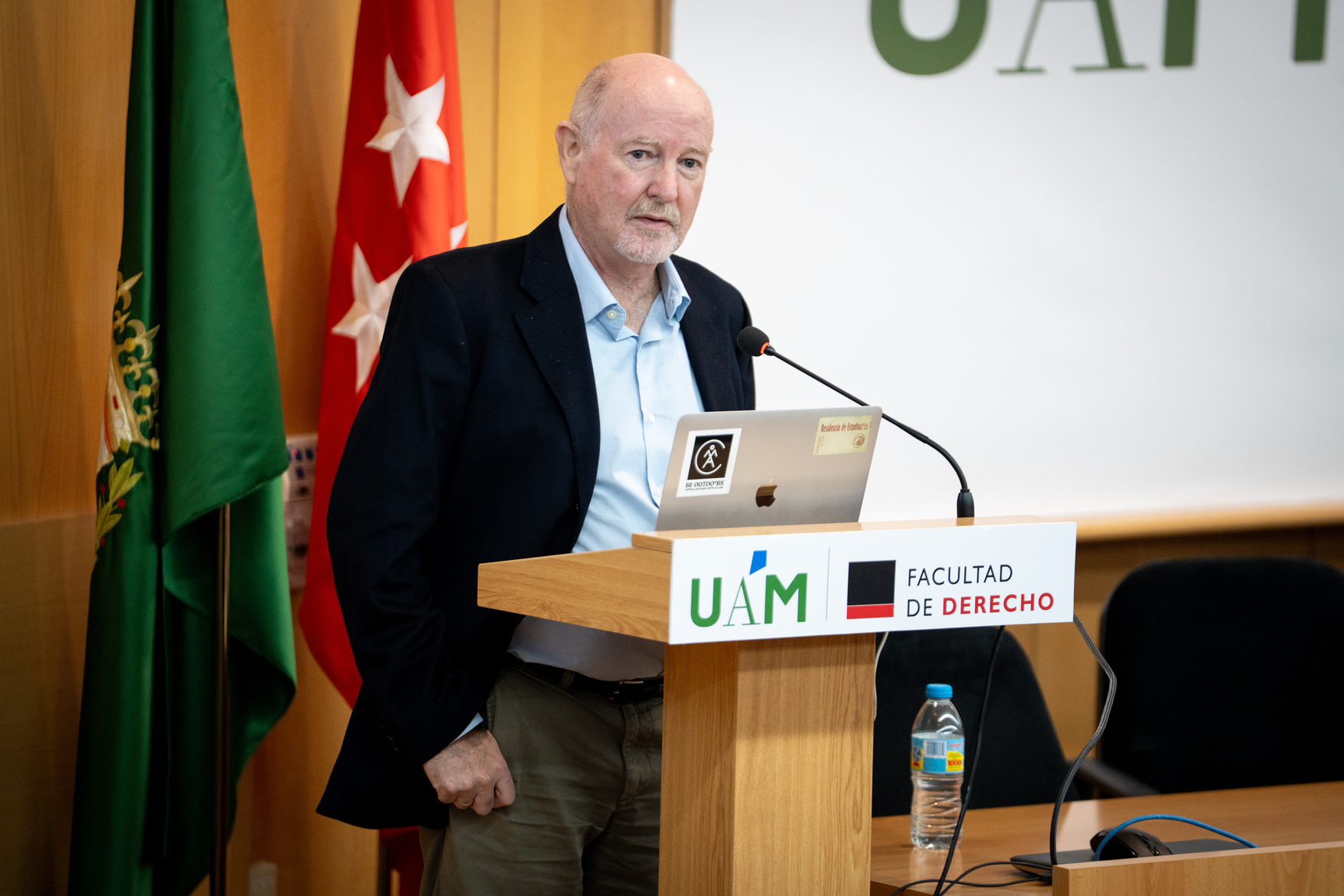 El director del Centro de Neurotecnología de la Universidad de Columbia, Rafael Yuste, durante la UAM la XIV Conferencia Tomás y Valiente en la Facultad de Derecho. / UAM